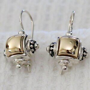 Joseph Esposito ESPO Sterling Signatures 14KT Gold + Silver Dangle Earrings